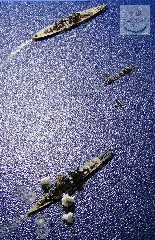 Force Z shown at about 11:20am at the initial level bombing attack on the Repulse.